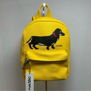 Marc Tetro Yellow Backpack with Dachshund Design.  NWT.